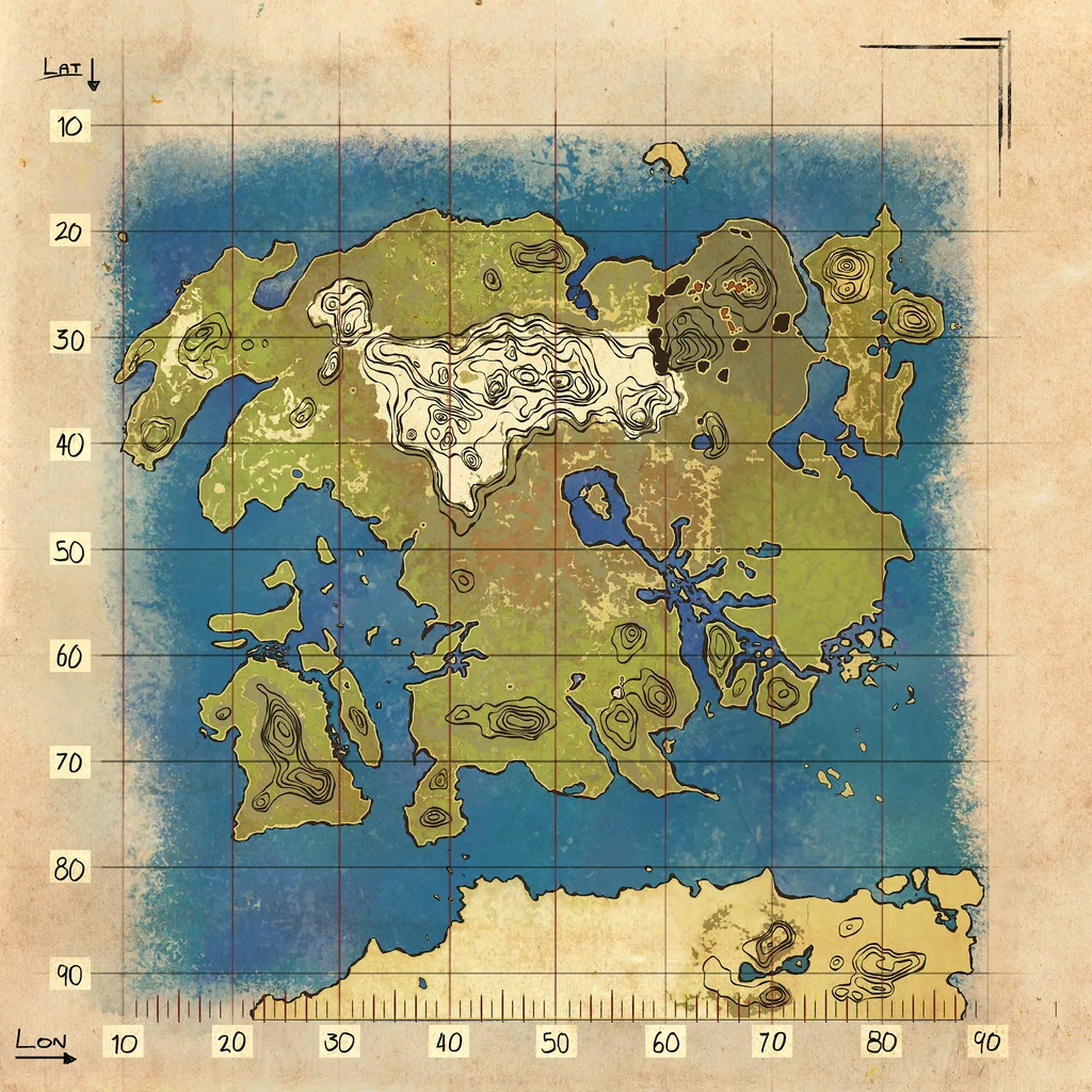 Lost Island topographic map