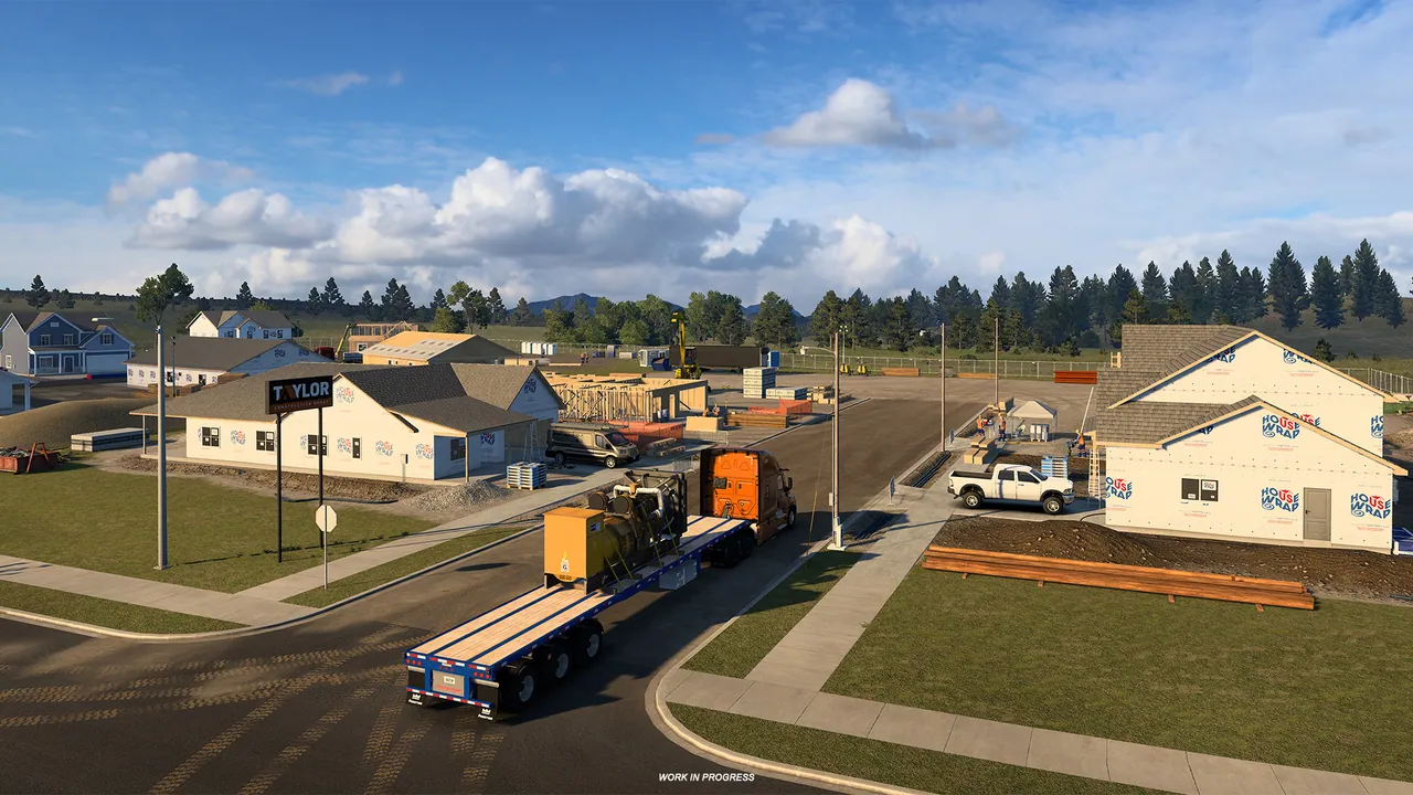A truck at a South Dakota trailer manufacturing depot in ATS