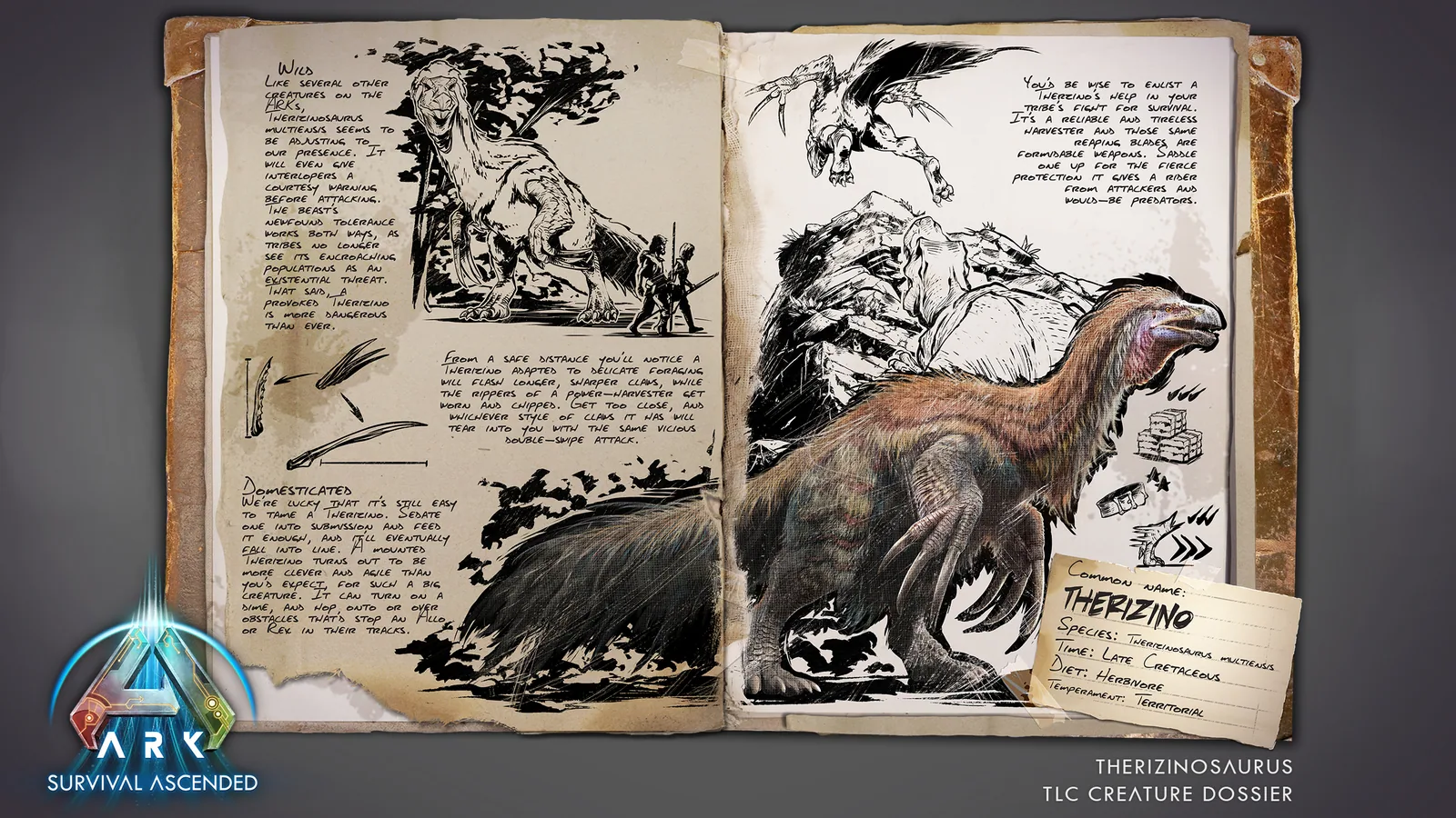 Therizinosaurus TLC Kreatur-Dossier enthüllt in ARK: Survival Ascended Community Crunch 517