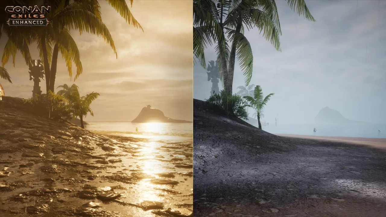 Conan Exiles Isle of Siptah lighting comparison