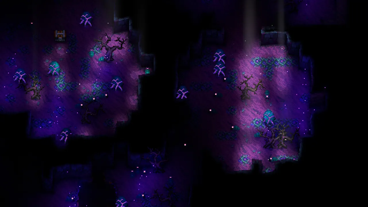 Shimmering Frontier biome with phantasmal flora