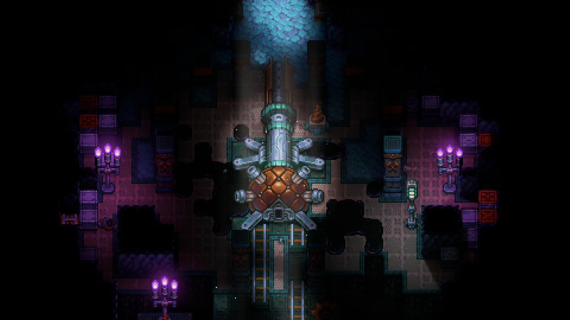 Zwiastun Core Keeper Beyond the Breach z zapieczętowaną podziemną strukturą