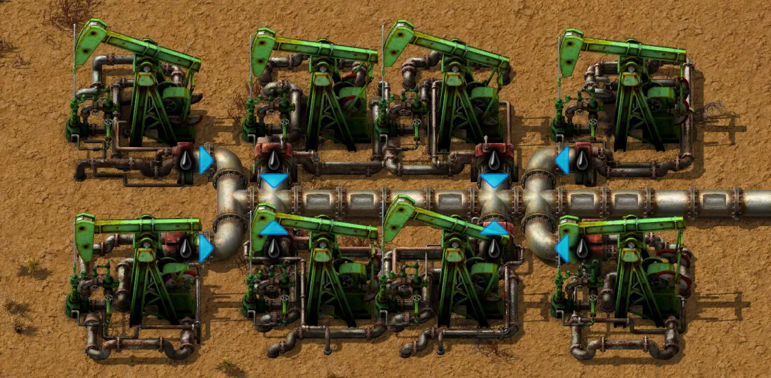 Factorio 2.1 pumpjack flipping