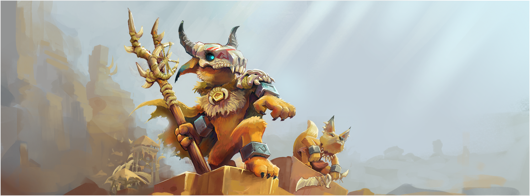 Hytale concept art featuring desert creatures and settlements