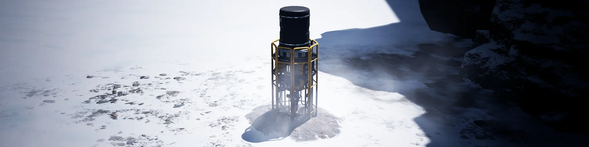 The Deep Cycler device deployed on snow in Icarus