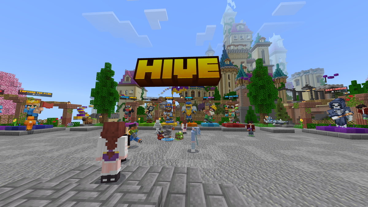 Minecraft multiplayer-serverhub med spelare