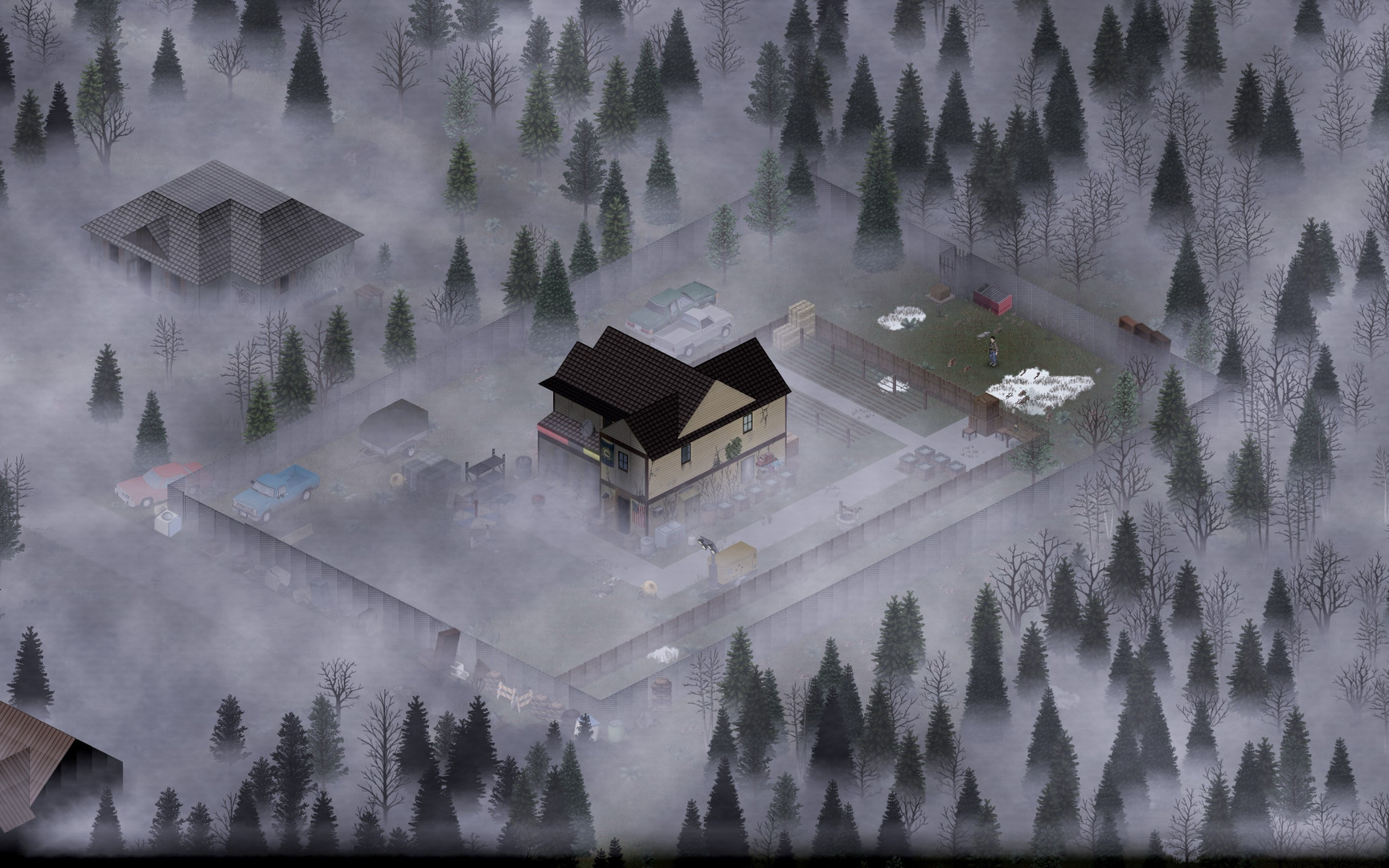 Project Zomboid ny sandbox-startstad — dimmig instangd bas