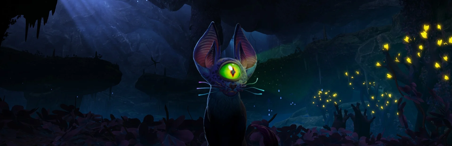 Satisfactory Core Values: den enögda utomjordiska katten i en lysande grotta