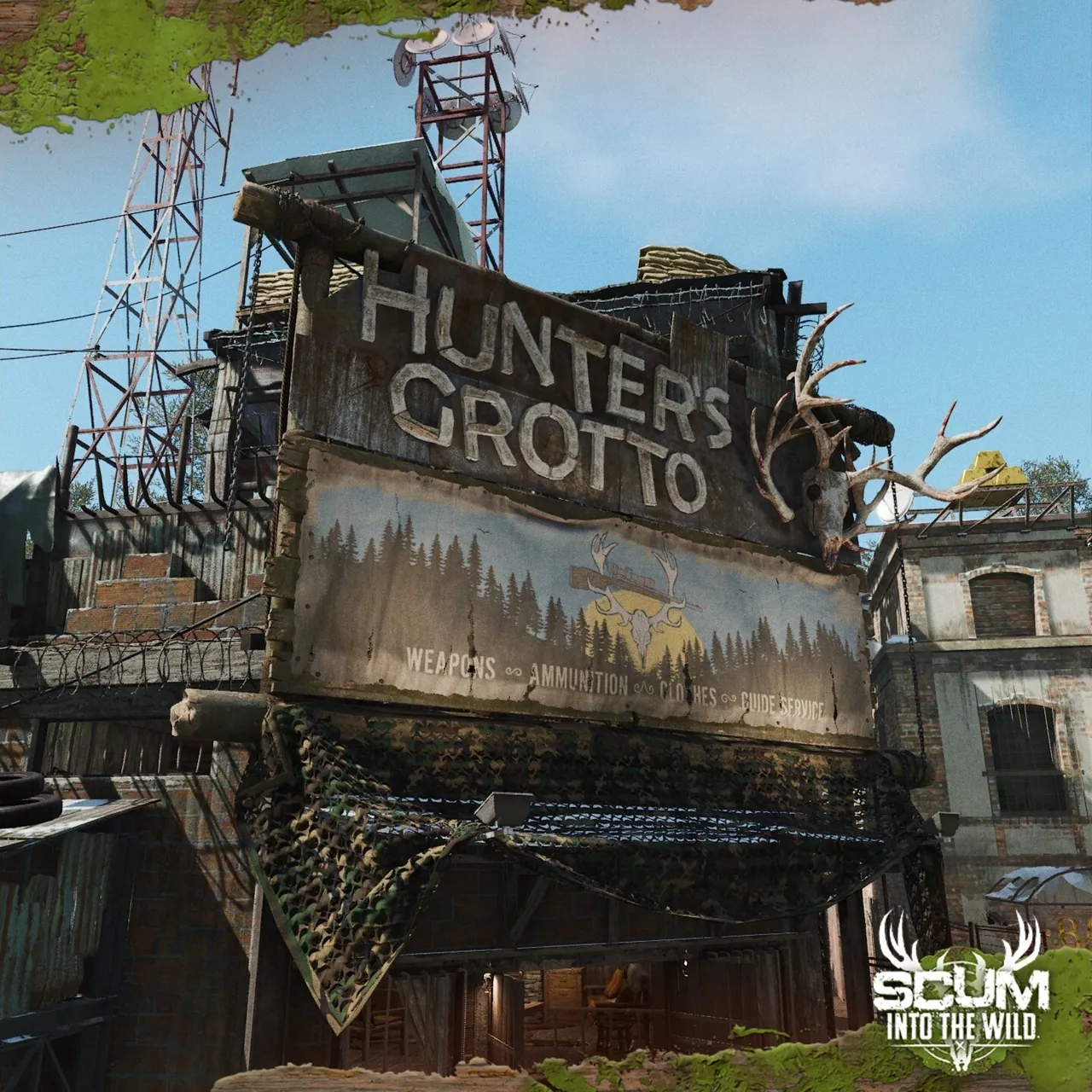 SCUM Hunter's Grotto outpost in the 1.3 Into the Wild update