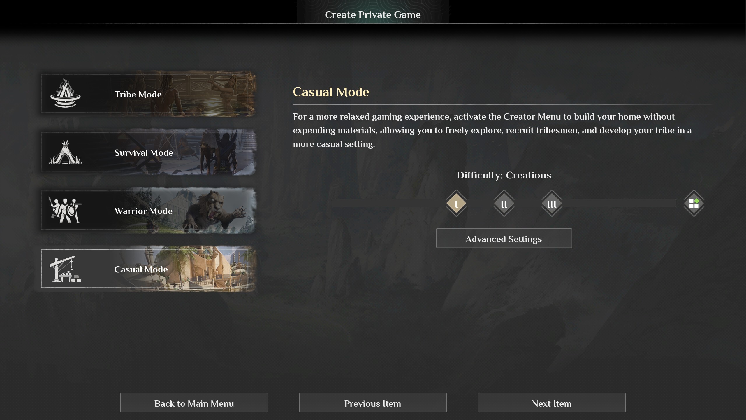 Soulmask Casual Mode hero — åben verden kreativt byggeri med uendelig konstruktion