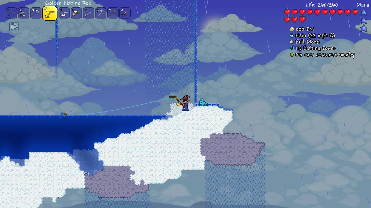Latająca wyspa w Terraria na niebie