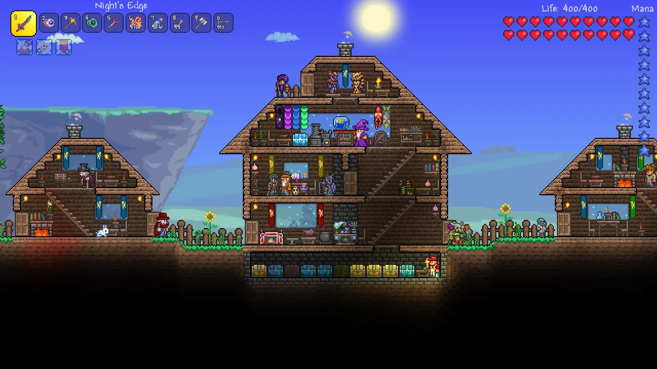 Wspólny świat multiplayer w Terraria z domami NPC