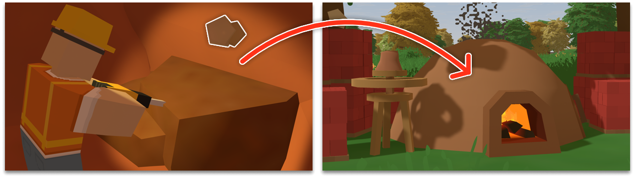 Unturned Wild Harvest mursten base-byggeri — pottery kiln smelter ler til mursten