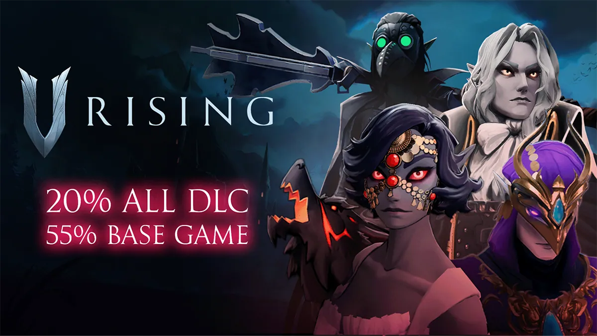 V Rising Complete Edition 55% rabat og DLC 20% rabat — tilbudsbanner