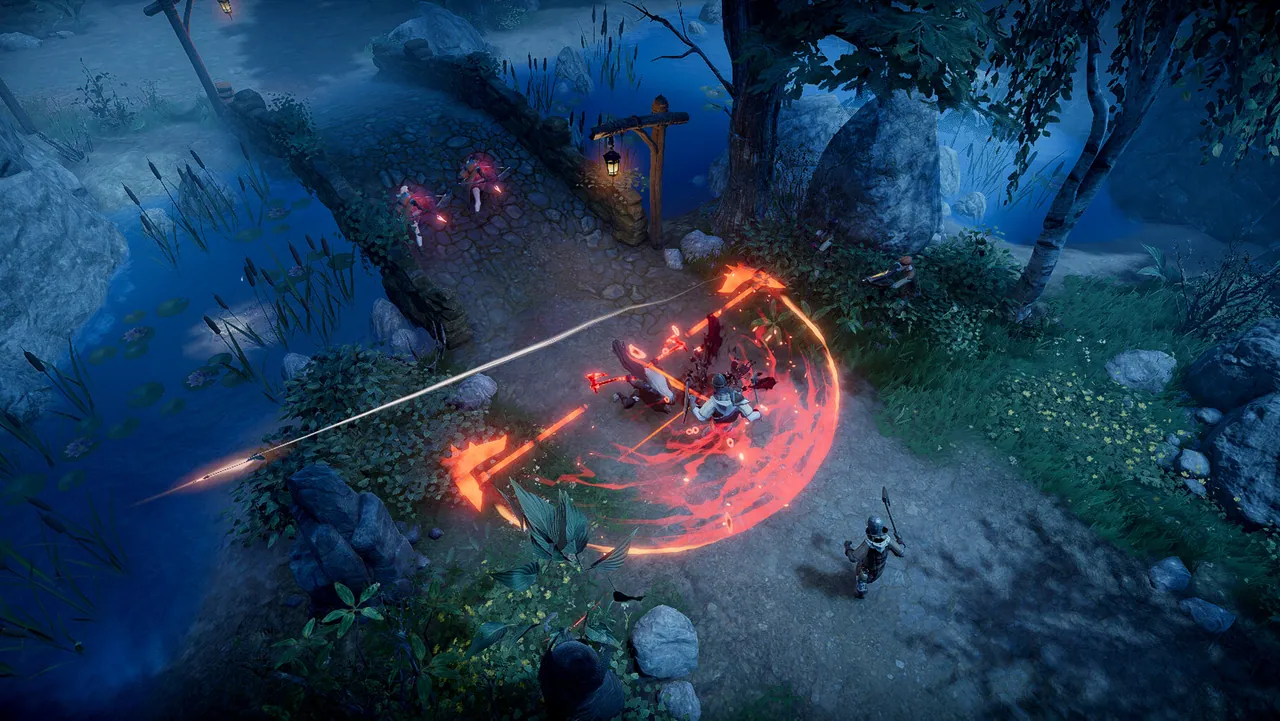 V Rising Cursed Forest höstruiner med vampyrkaraktär
